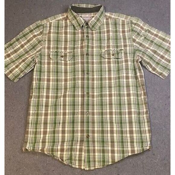 Carhartt Other - CARHARTT LARGE short sleeve Button Down‎ PLAID shirt COTTON relaxed fit